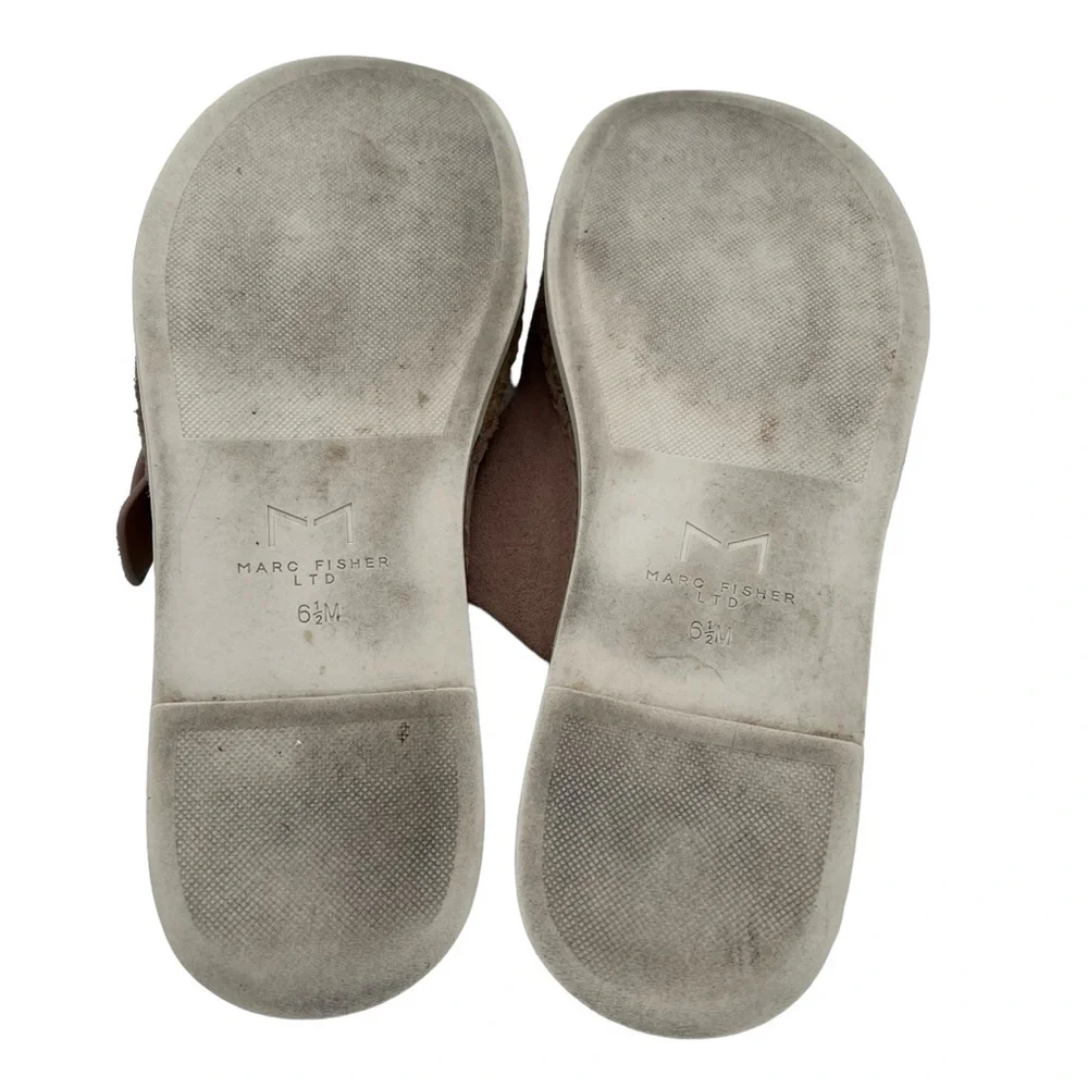 Marc Fisher Ramba Suede Slip On Espadrille Slide Sandals Pink Women's Size 6.5